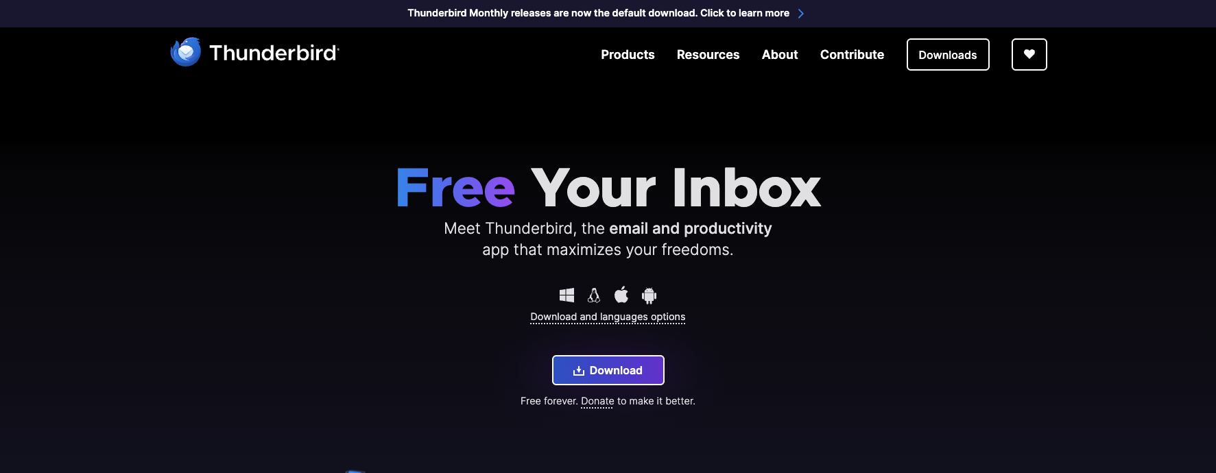 Thunderbird download page